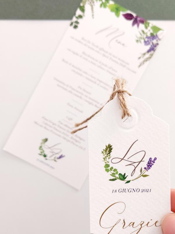 menu e tag erbe aromatiche